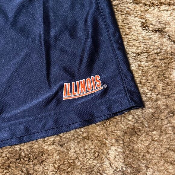 90s Pro Player University Of Illinois College Athletic Shorts Navy Blue Medium - Picture 3 of 8